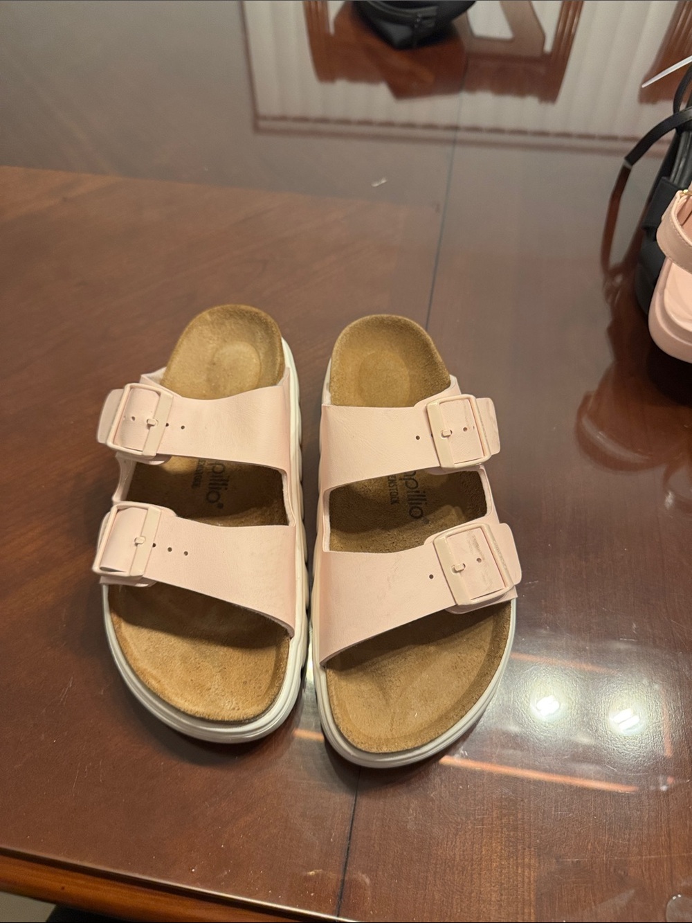 Papillio Women's Double-Buckle Sandals in Pale Pink
